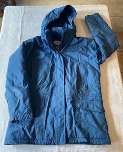 L.L. Bean Women’s Blue Thinsulate Double Zipper Hooded Coat Size L Style 0FJS2 - Picture 1 of 12