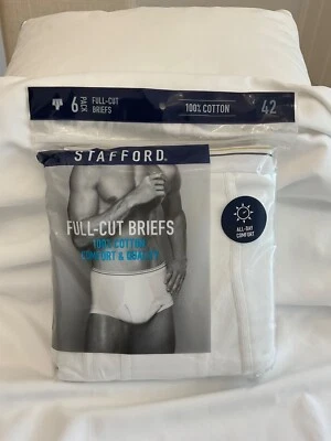 STAFFORD NUEVO CALZONCILLOS HOMBRE Talla 42 Ropa interior JC Penny Paquete de 6 Blanco Algodón Comodidad Foto 1 de 4