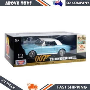 Motormax 1:18 1964 1/2 Ford Mustang Hard Top Model Car Thunderball James Bond - Picture 1 of 1