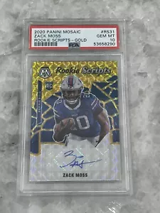 2020 Panini Mosaic Zack Moss Rc Rookie Scripts Gold Prizm Auto #RS31 PSA 10 Gem - Picture 1 of 2