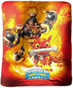Skylanders Blast Zone & Fire Bone Hot Dog Polar Fleece Throw Rug Blanket - Picture 1 of 5