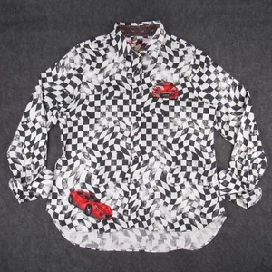 Robert Graham Club Carmel Women's XL Shirt Exotic Car Embroidered Cuff Checkered - Picture 1 of 16