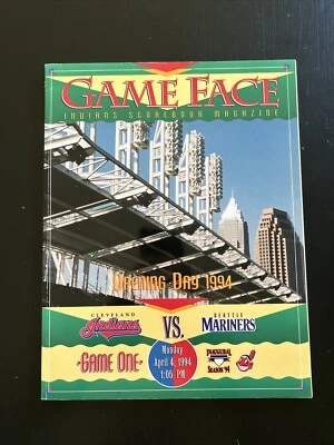VTG 1994 Game Face Indians Scorebook Magazine Opening Day New Ballpark Win 4-3! - Image 1 of 4
