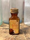 Antique Morphine Sulphate Bottle Amber w/ Paper Label Cap 1/4 Grain Poison 1900s