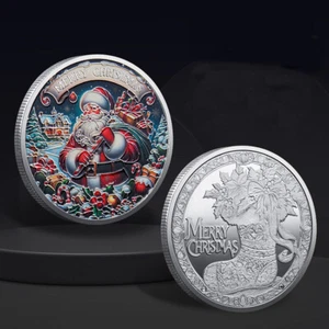 Santa Claus Collectible Silver Merry Christmas Commemorative Coin Christmas Coin - Picture 1 of 9