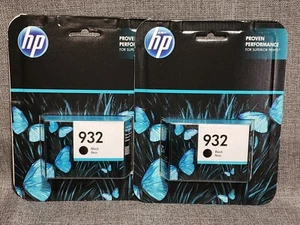 Genuine Lot of 2 -  HP 932 Officejet Black Ink Cartridge Sealed in Box - Picture 1 of 2