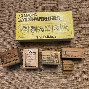 VTG ABC Rubber Stamp Co Holidays Homework Kit Teachers Home School - Picture 1 of 7