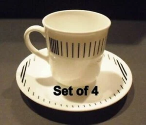 Set di 4 tazze/tazze e piattini Corning Ware Corelle Lineage - Foto 1 di 1