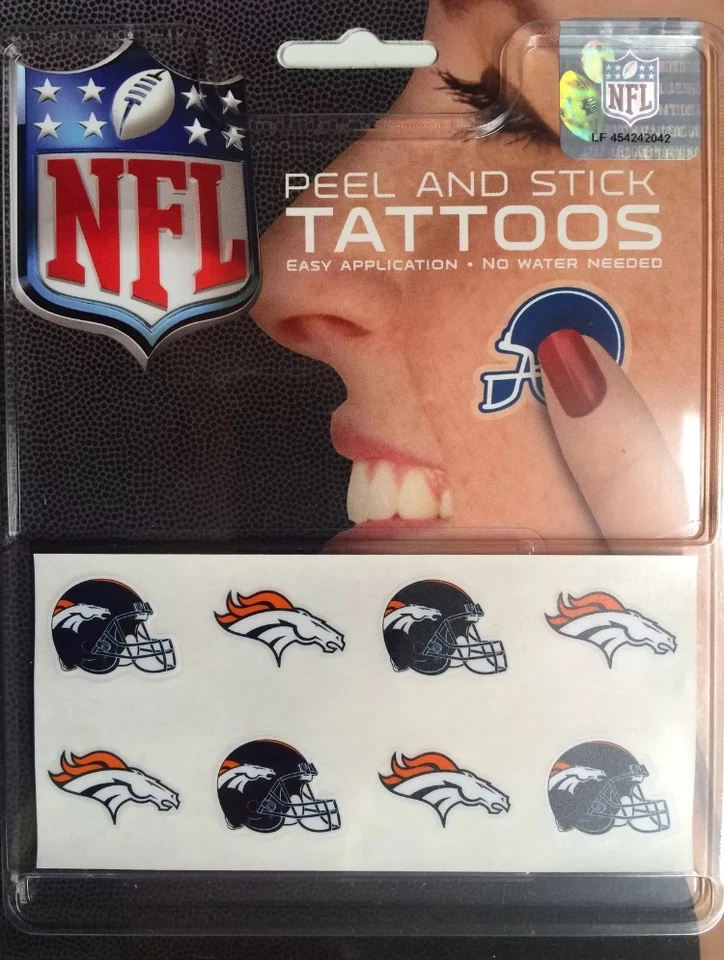 Denver Broncos 8-pc Peel and Stick Tattoo Set - Tat1601