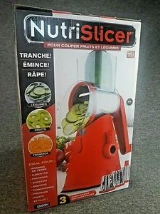 NutriSlicer Vegetable & Fruit Slicer 3 Stainless Steel Blades Slices Shred Grate - Picture 1 of 7
