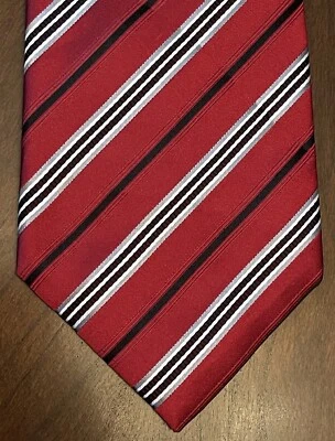 Corbata Geoffrey Beene roja negra gris hecha a mano 100 % seda para hombre hecha en China” Foto 1 de 4