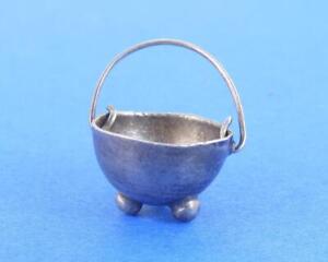 Vintage Estate Silver Pot with Handle Cauldron Charm Pendant