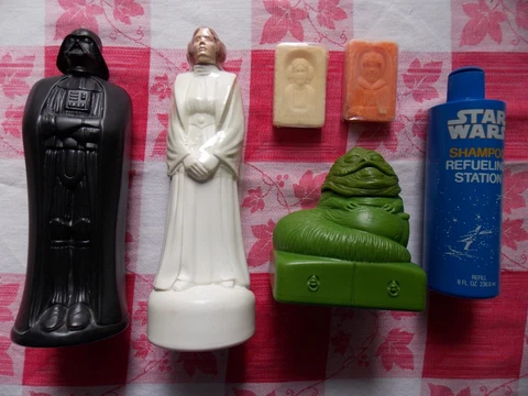 Star Wars Vintage Shampoo, Bubble Bath & Soap. Leia, Vader, Jabba the Hutt Lot Cover