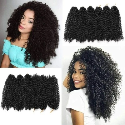 Afro Kinky Curly Braiding Hair Crochet Braids Hair Short Pre-looped - Image 1 of 4