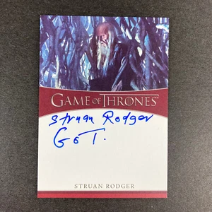 HBO Game of Thrones Struan Rodger as Three-Eyed Raven, On Card Autograph - Imagen 1 de 2