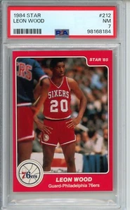 1984 STAR #212 LEON WOOD PSA 7 NM CENTERED MINT CORNERS NICER 76ERS - Picture 1 of 2