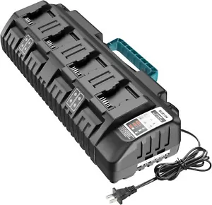 4 Anschlüsse Akku Ladegerät DCB104 kompatibel mit Dewalt 20V Li-Ion Akkus 12A - Bild 1 von 8