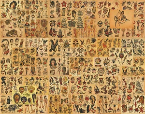Sailor Jerry Traditional Vintage Style Tattoo Flash 50 Sheets 11x14" Old School - Picture 1 of 11