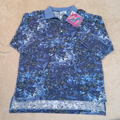 Santana Men's "NWT" Polo Shirt Medium Blue - Imagem 1 de 4