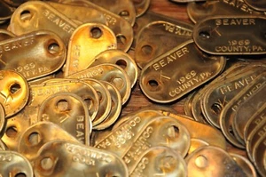 100 Vintage Steam Punk Brass Dog-License Tags Industrial Steampunk Art Welding… - Picture 1 of 17