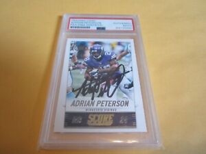 Adrian Peterson signed card. PSA DNA. Minnesota Vikings