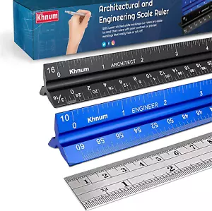 12-Inch Architectural and Engineering Scale Ruler Set (Imperial) | Laser-Etched - Picture 1 of 8