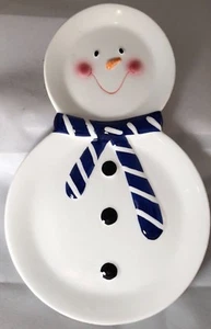 SNOWMAN PLATE GOOD FOR DECORATION OR TO BE USED AS SANTA CLAUS COOKIE PLATE B3 - Bild 1 von 3
