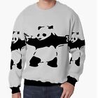 New Men's Sweatshirt Grafiti Panda Fullprint Pullover Longsleeve Polyester