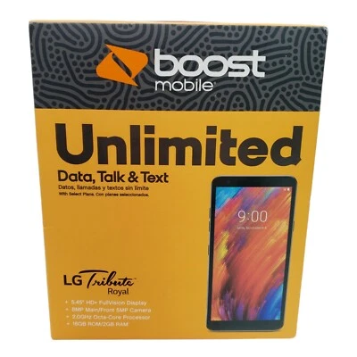NEW | Boost Mobile | LG Tribute Royal Cellphone | LMX320PM | Platinum Gray - Image 1 of 4