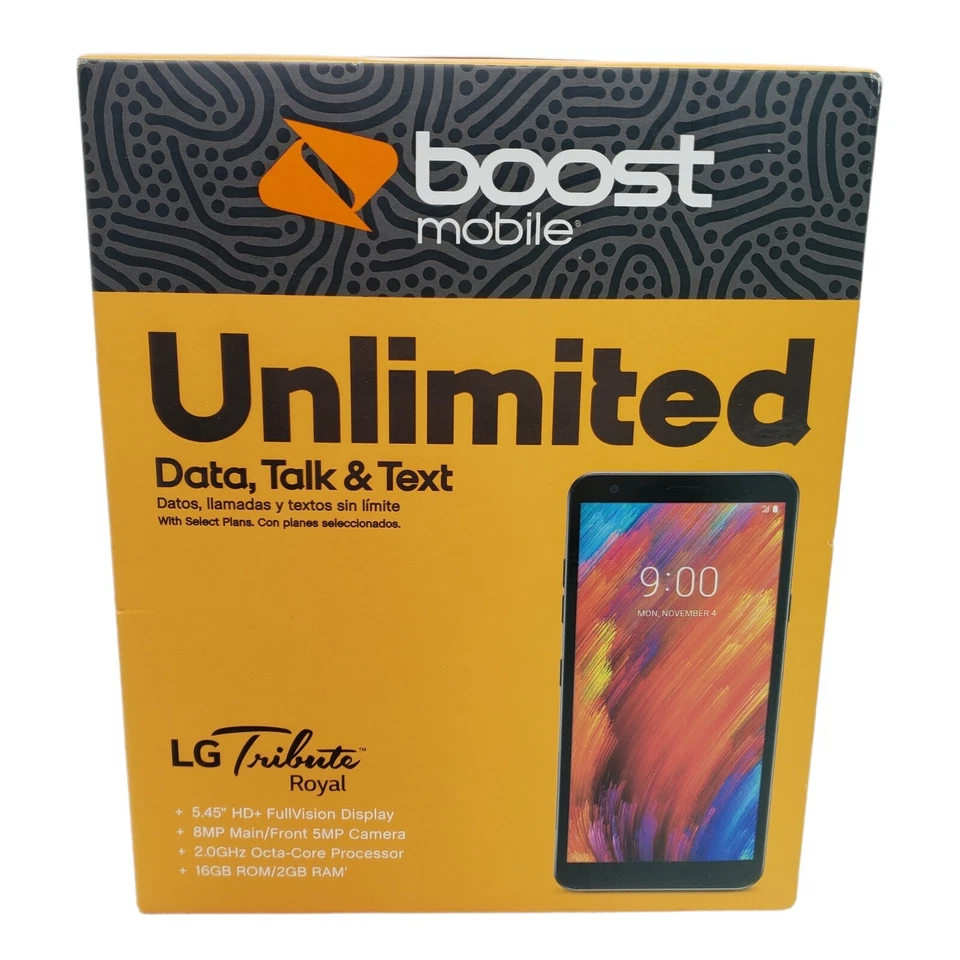 NEW | Boost Mobile | LG Tribute Royal Cellphone | LMX320PM | Platinum Gray - Image 1 of 4