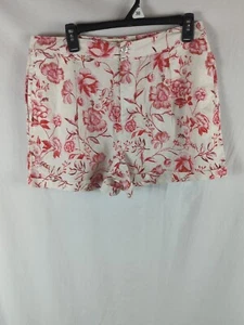 Cynthia Rowley shorts Women's Size 12 Pink Floral print Linen casual  - Picture 1 of 9
