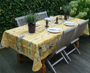 Tablecloth Provence 150x200 cm yellow with lavender from France easy care - Picture 1 of 5