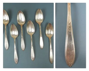 Set of Eight ROSEMARY New England Silver Plate Teaspoons 1919 - Picture 1 of 6