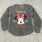 Disney Sherpa Pullover Womens Medium Theres Only One Minnie  Soft Fluffy Gray