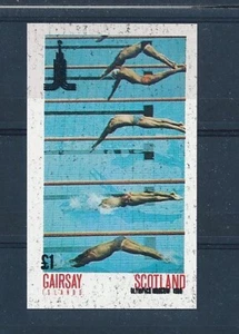 D160394 Olympics Moscow 1980 Swimming S/S MNH Error Proof Gairsay - Picture 1 of 1
