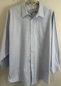 Brooks Brothers Traditional Fit Non Iron Supima Cotton Blue Dress Shirt 20 36 - Picture 1 of 8