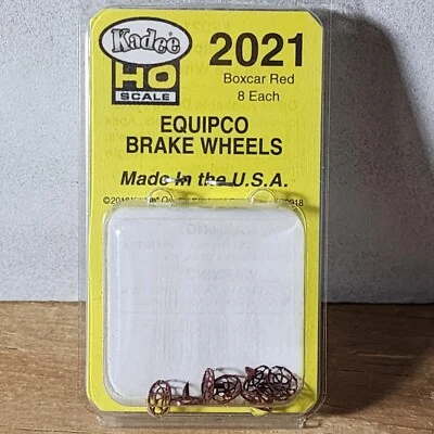 Kadee 2021 - Boxcar Red EQUIPCO Freight Car Brake Wheel - Plastic - Package of 8 - Image 1 of 2