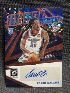 2023-24 Donruss Optic Cason Wallace Rookie Fast Break Signatures Auto Thunder - Foto 1 di 4