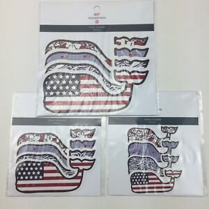 Vineyard Vines Set 12 Whale Stickers Target 3 Pack Vinyl Patriotic Flags