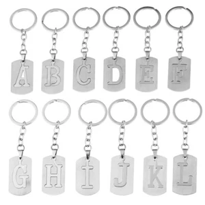 Stainless Steel A-Z Letters Key Chain 26 Letters KeyChain Men Women Keyring Gift - Picture 1 of 37
