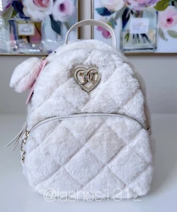 JUICY COUTURE Bag Let’s Get Cozy Furry Backpack - Angel - Picture 1 of 10