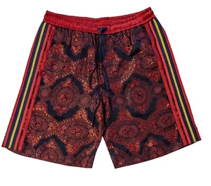 GUCCI Satin Red Floral Print Jacquard Track Suite Bowling Shorts Stripe XS 44 - Picture 1 of 12