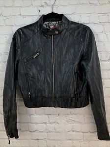 Giacca biker Zara TRF Trafaluc donna nera ecopelle zip intera piccola 2619 - Foto 1 di 11