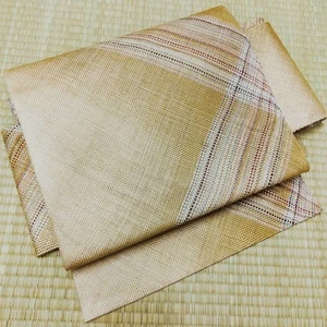 Obi Tissue: Pure Silk, 8-Sun Obi, Made-Up Attached Two-Part Obi - Picture 1 of 6