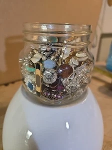 Costume Jewelry Lot Rhinestone Brooch Trifari Sterling Earings Closane ,1.4lbs - Picture 1 of 19