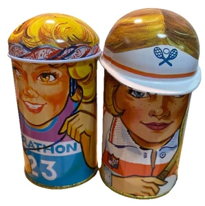 Menge zwei Cap-Dosen 4" Marathonläufer und Tennisspieler - Bild 1 von 5