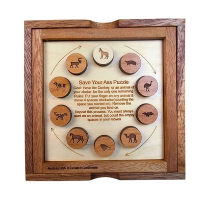 Save Your Ass Puzzle | Wood Brain Teaser for Teens — 第 1/4 张图片
