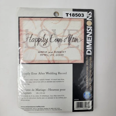 Kit de punto de cruz contado disco de boda New Dimensions Happily Ever After 7x5" Foto 1 de 4