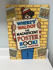 Vintage 1991 First Edition HUGE Where's Waldo The Magnificent Poster Book - Imagen 1 de 12