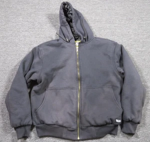 Walls Workwear Hoodie Jacket Mens 2XL Black Quilted Lined Hooded Full Zip Warm - Picture 1 of 11